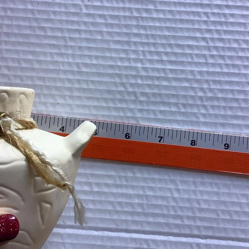 Native American Southwestern White Ceramic Vase Jar Snake‎ Motif Twine 4” x 5”